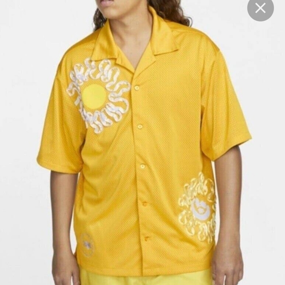 NWT Men's NIKE Uphoria Mesh Button Down Short Sleeve Top